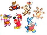 APLIQUES CARTONADOS COELHOS COM 6 UNIDADES