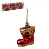Enfeite Bota Metalizada para Árvore c/ 6 un - 4 cm