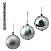 Bola de Natal Prata Arabesco 5 cm c/ 12 un